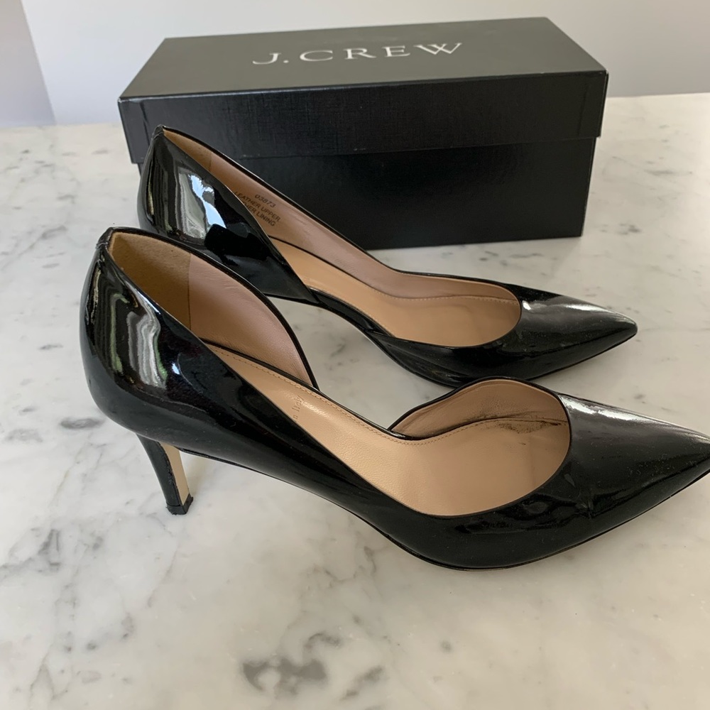 J. Crew Patent Leather Black 2 “ Heel Size 7.5